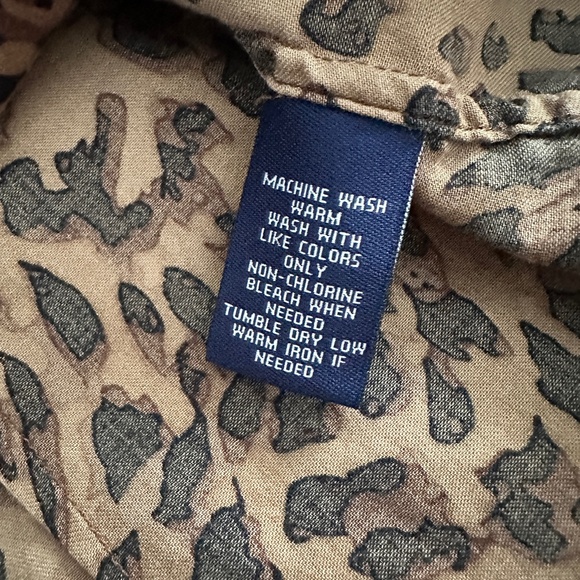 Chaps Cheetah Leopard Animal Print Button Down Blouse Shirt 2X - Picture 5 of 10